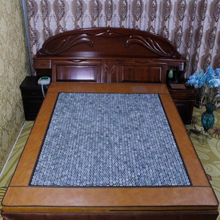 玉满天下纯天然岫岩黑绿玉石电加热双温双控加厚床垫托玛琳玉石垫