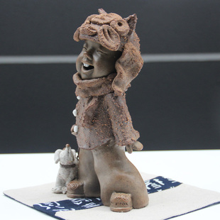 陶土陶罐摆件金黄色粗陶瓷茶叶罐装饰品家居样板间窑变陶艺术品