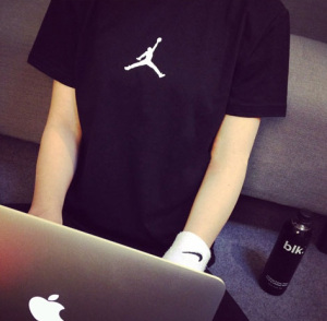 乔丹2015熊猫篮球运动男装卡通t恤男女潮牌大码纯棉短袖情侣夏季