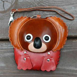 手工牛皮卡通动物硬币包迷你小钱包创意真皮零钱包女动物礼品钱包