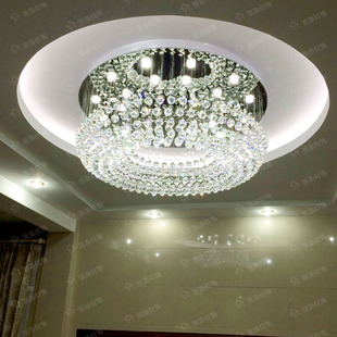 t豪华酒店工程大吊灯圆形客厅灯水晶吸顶灯餐厅吊灯现代灯饰灯具