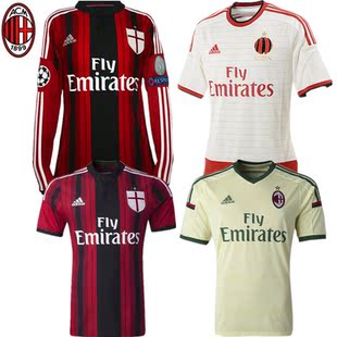 正品14-15赛季ac米兰主场球衣22号卡卡客场足球队服男女款套装