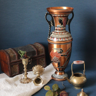 欧洲淘 二手古玩花瓶刻花摆件 图案装饰品 收藏装饰品 艺术礼品