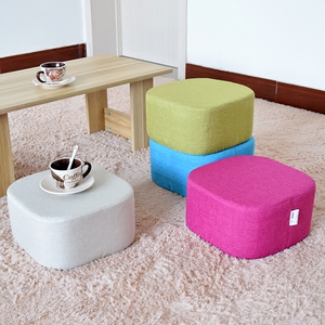 简约时尚小凳子儿童矮方凳可拆洗布艺沙发凳搁脚换鞋凳日式榻榻米