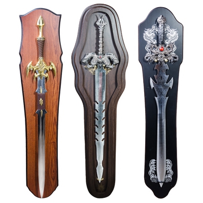 欧式中世纪冷兵器装饰宝剑壁挂墙饰软装饰品客厅书房玄关未开刃