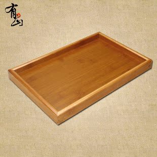 竹制 包邮 竹制托盘长方形竹茶盘功夫茶具茶海茶台茶托奉茶盘茶道配件