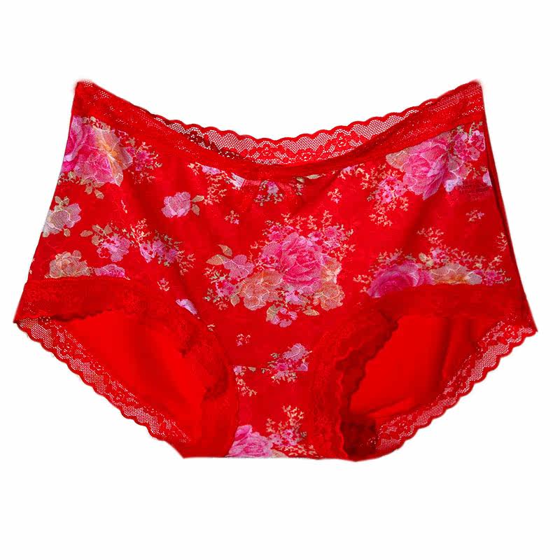 花仙子全舒适型冰丝小高腰平角裤 抗菌内裤 短裤 女裤衩