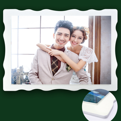 客厅卧室结婚婚纱照放大水晶相框摆台定制 韩式挂墙创意照片冲印