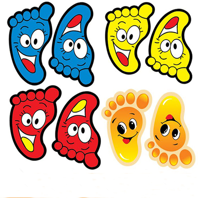 幼儿园地板楼梯台阶脚丫pvc自粘儿童房卫生间浴室防水脚印墙贴纸