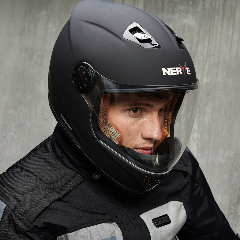 德国nerve凯芙拉碳纤维头盔跑盔 防雾摩托车全盔春秋安全头盔