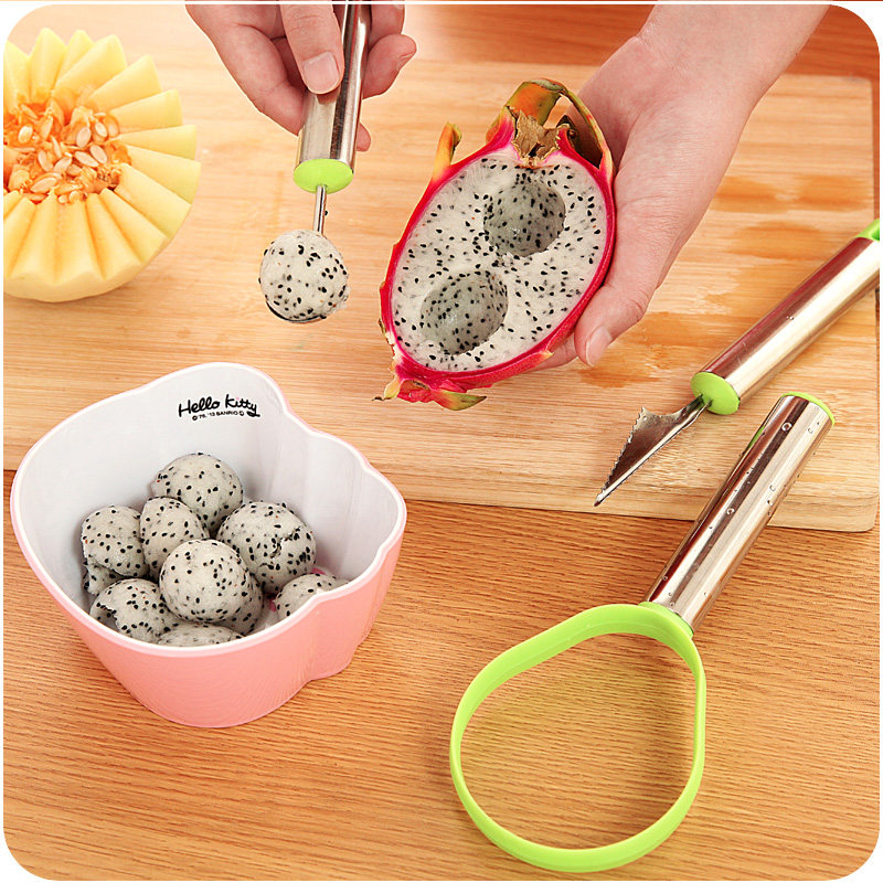 不锈钢水果挖球器西瓜挖球勺雕花刀切果器拼盘冰淇淋勺西瓜勺套装