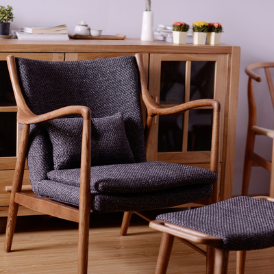 hr家道家具 纯实木沙发 躺椅 时尚客厅椅 休闲椅 水曲柳实木家具