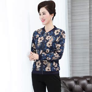 妈妈装夹克外套中老年女装秋装上衣大码外衣40-50岁休闲衣服春装