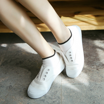 袜子女短袜韩版简约运动低帮棉袜学院风撞色透气薄款浅口配小白鞋