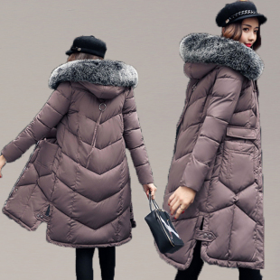 韩版中长款棉衣女学生宽松bf大毛领棉袄加厚棉服样衣处理冬装外套