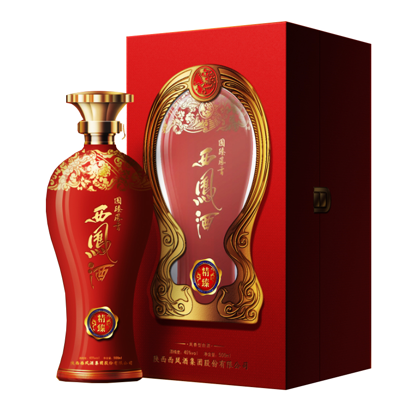 1919酒类直供 45度西凤国臻精臻凤香白酒500ml 陕西地道特产白酒