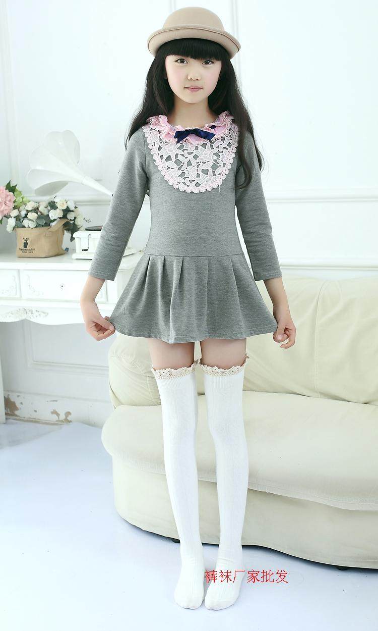 儿童长筒袜 女童中筒袜 学生高筒袜 过膝 大童少女大腿袜子 纯棉