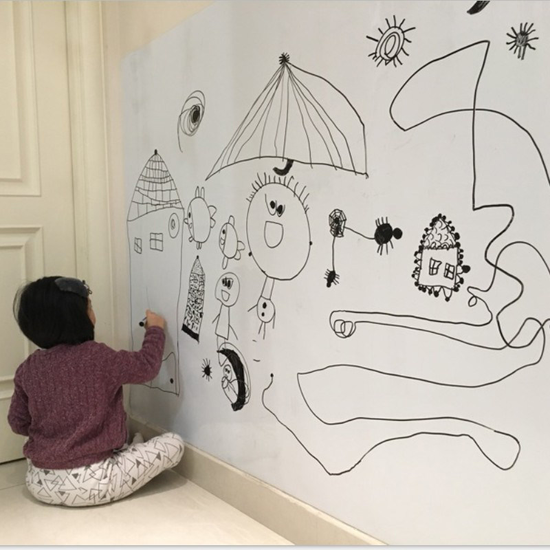 环保可擦写白板贴纸儿童家用环保墙贴教学涂鸦墙膜培训软白板贴