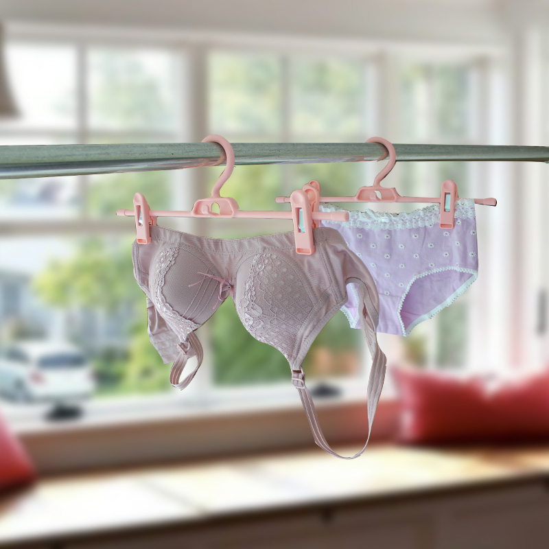 创意家用晒内衣专用衣架宝宝防风防吹落晒袜子带扣多夹子凉晒衣架