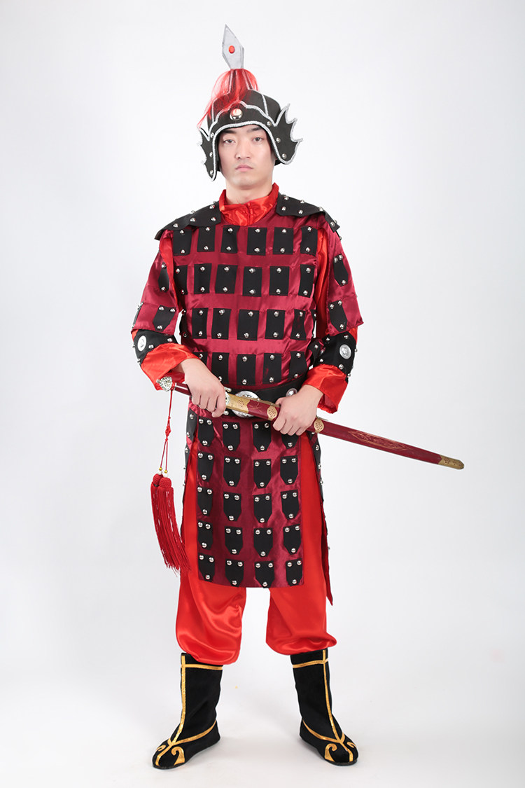 影视古装武士盔甲铠甲将军战袍可穿服装中国古代勇士元帅影视服装