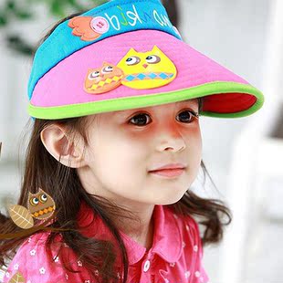 熊朵儿童遮阳帽女童夏天韩国男童宝宝帽子空顶帽防晒太阳帽沙滩帽