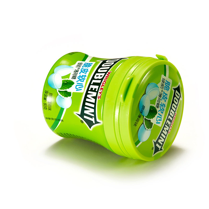 箭牌新品 绿箭脆皮软心薄荷糖80g瓶装 原味薄荷留兰香味柠檬味