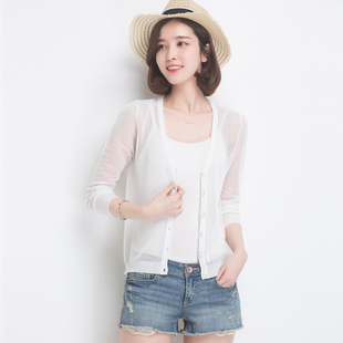 淘宝特卖 女装/女士精品 毛针织衫 > 桑蚕丝开衫女外套夏天外搭镂空网