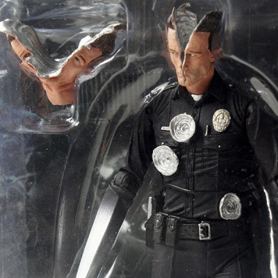 【孩仕宝】玩具模型 neca 终结者 t1000 液体金属警察 双头战损版