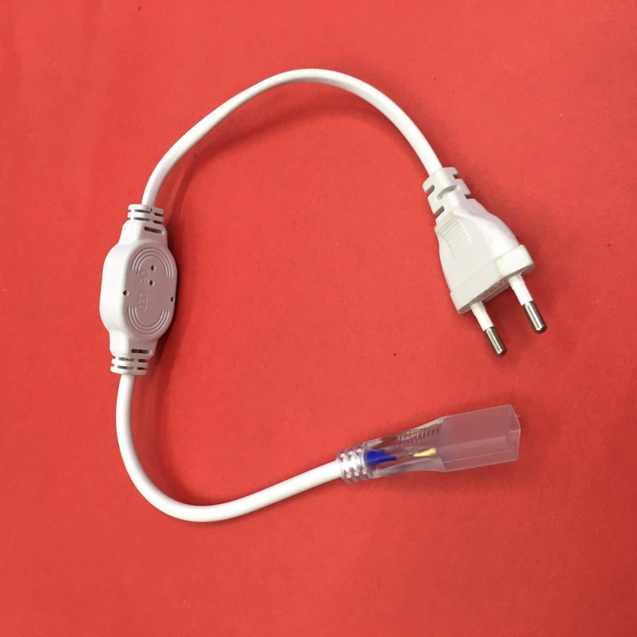 高压灯带 220v 单色插头 欧规头 宽版灯带接口插头线