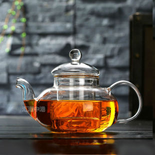 耐热高硼硅玻璃茶水壶功夫茶具套装透明花茶壶加厚把杯配茶盘包邮