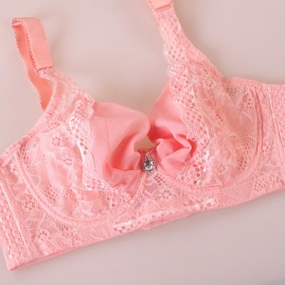 夏天性感网纱蕾丝超薄款大号文胸聚拢调整型内衣大码大胸显小胸罩