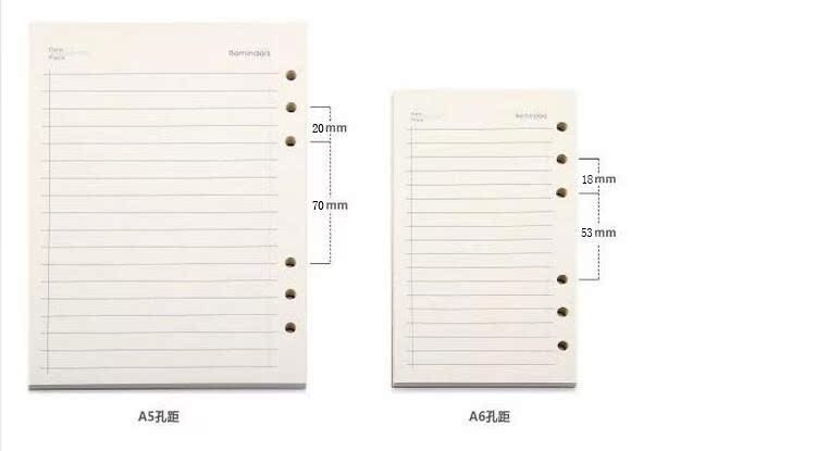 金辉6孔活页芯六孔活页纸米黄纸a6活页本内页芯替芯7寸jh48105a