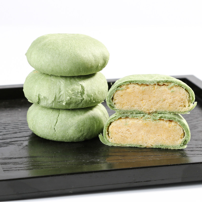 糕点零食传统 早餐茶点小吃特产办公室 图优抹茶味馅饼绿豆