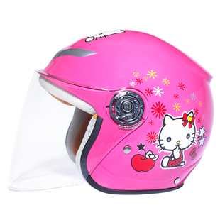 卡通电动摩托车头盔时间儿童运动公主保暖孩子小女孩摩托防晒