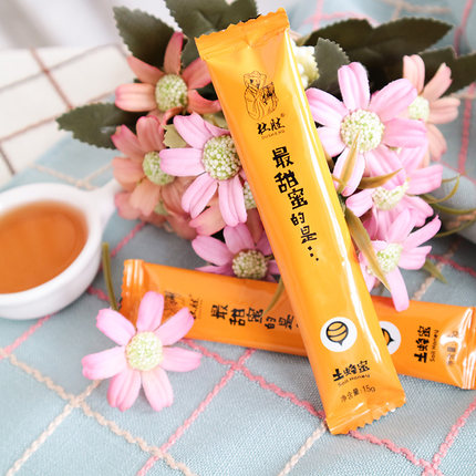 包邮 美源堂精美漂亮 便携小袋装蜂蜜条装独立包装12gx100条_7折现价