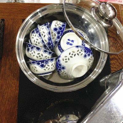 消毒锅茶具 304不锈钢茶洗电磁炉平底消毒盆功夫茶杯洗茶道零配件