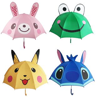 外贸出口创意防紫外线卡通伞超轻儿童雨伞防晒遮阳伞长柄公主伞