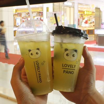 500/700ml一次性塑料90口径加厚奶茶果汁饮料杯高透pp杯包邮500只