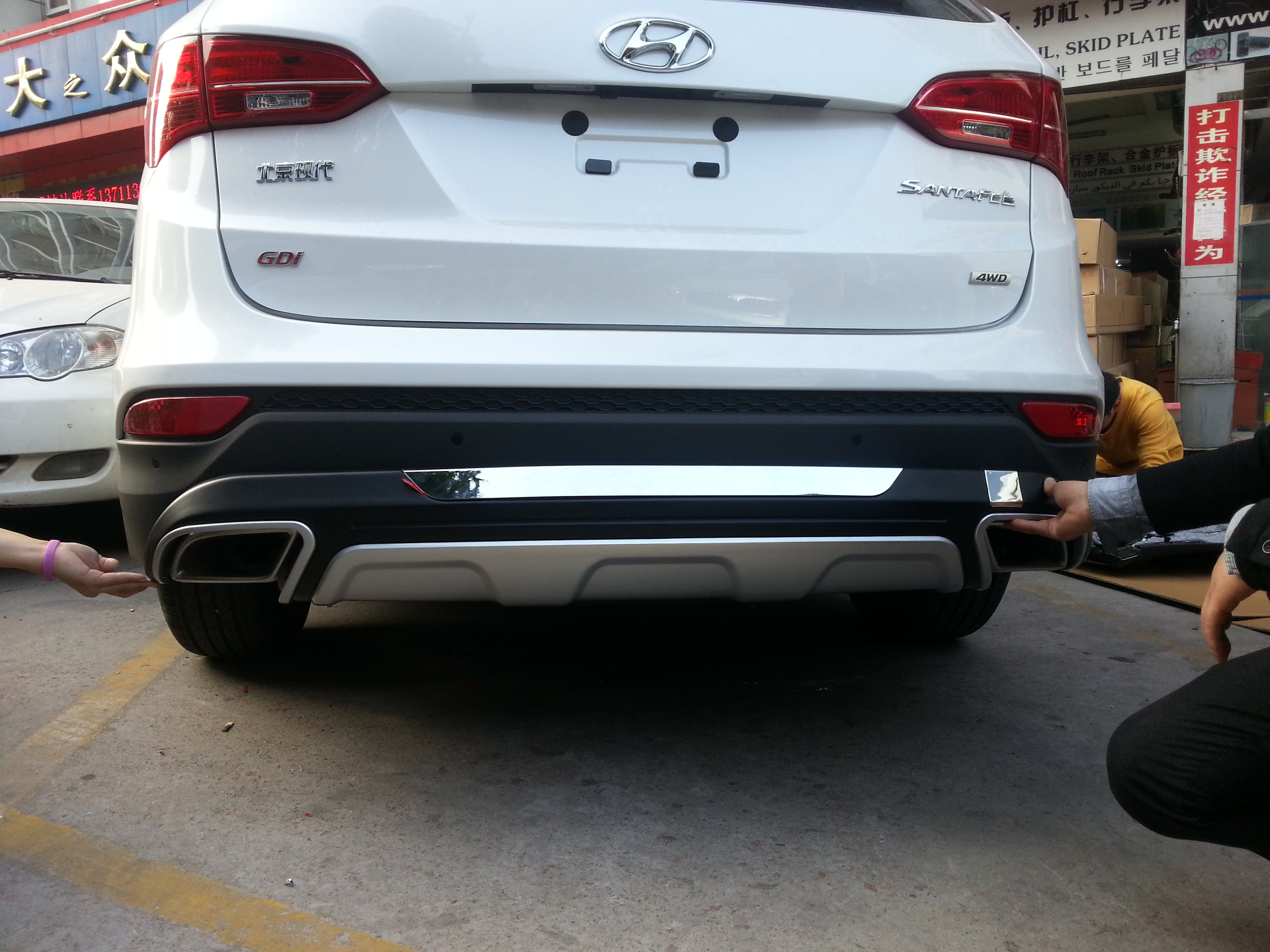 13款现代全新胜达ix45前后护杠 4s专供ix45前后护杠 前后护板