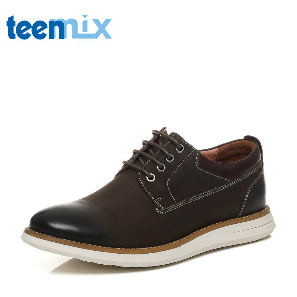 teenmix/天美意2017秋油蜡牛皮简约舒适系带鞋男休闲鞋85788cm7