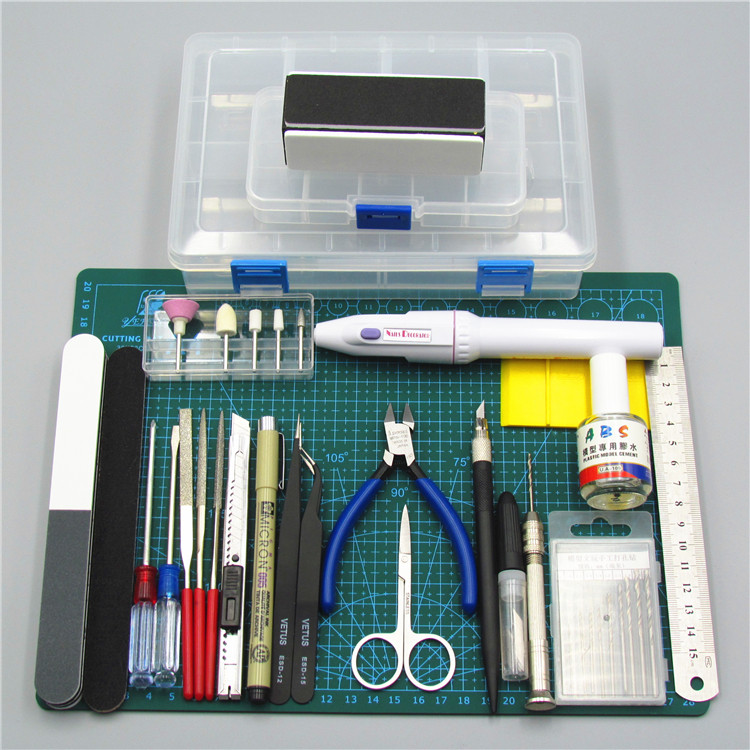 高达模型工具 拼装素组 剪钳 笔刀 镊子 打磨条组合 模型制作套装