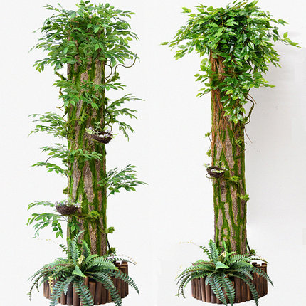 仿真大树造型假树榕树大型落地植物装饰酒店客厅布景实木树干包邮_7折
