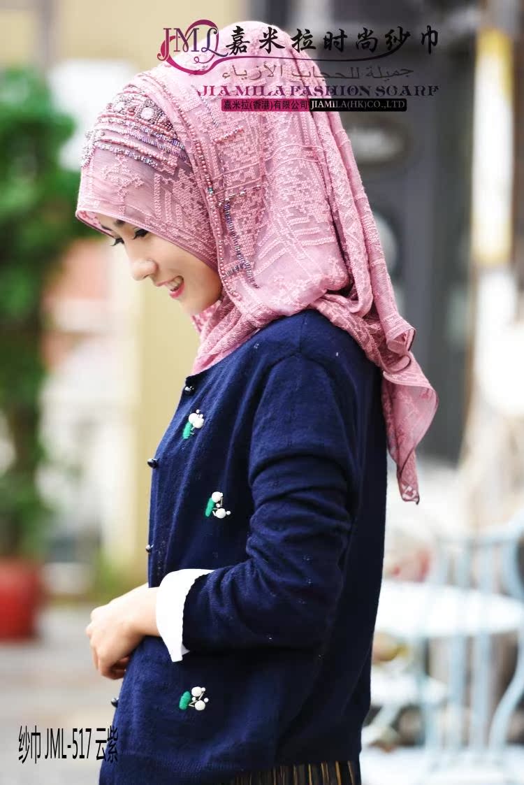 嘉米拉 手工围巾 hijab 穆斯林头巾 回族盖头 jml-469璀璨星宇图