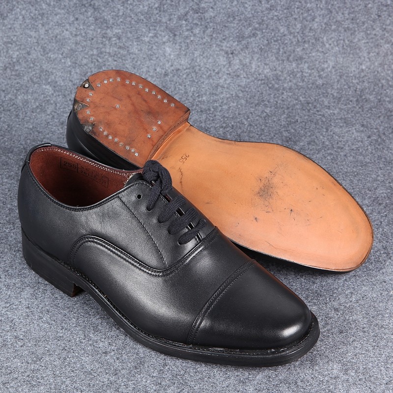78式低腰军官皮鞋3516厂真皮三接头皮趟底吸汗系带休闲职业单鞋男