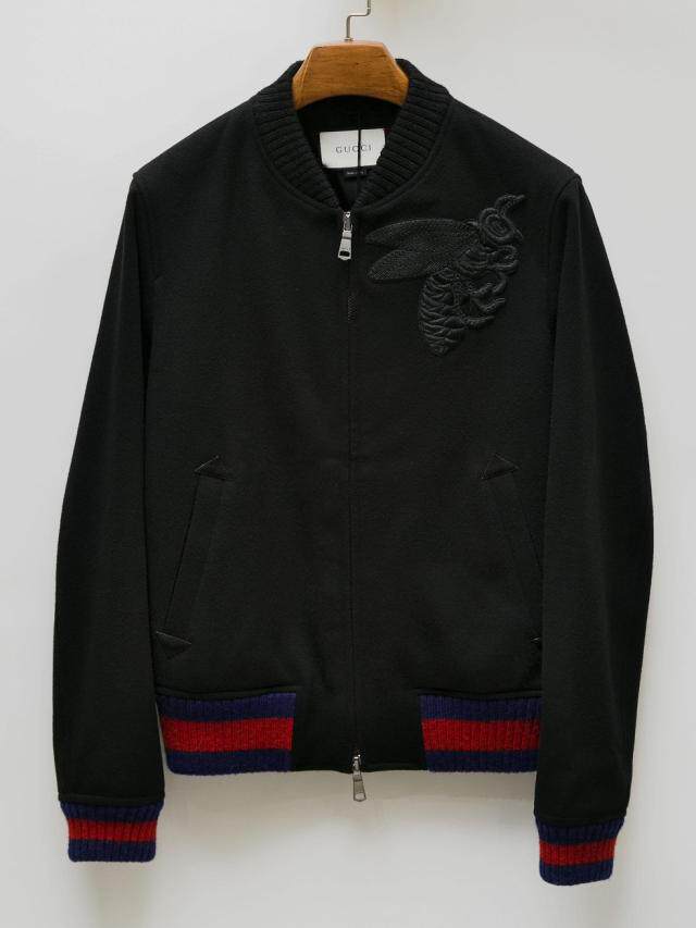 正品gucci 古驰 16秋冬新款 男士蜜蜂刺绣夹克 407078