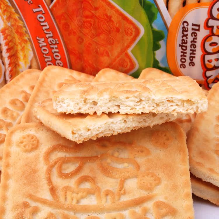 进口俄罗斯 大牛饼干 超好吃牛奶口味 零食早餐 375克 满39元包邮