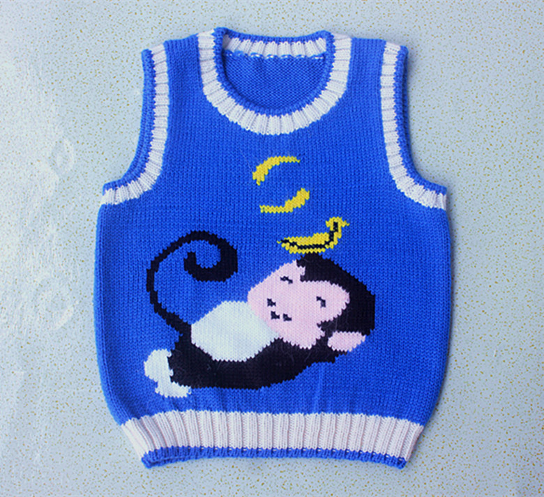 纯手工编织宝宝羊毛衣 手打儿童开衫套装 婴幼儿满月周岁生日礼品