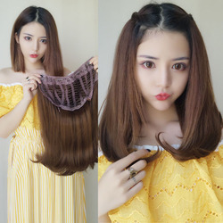 假发女长卷发u型半头套修脸逼真梨花头假发套女士微卷中分长直发