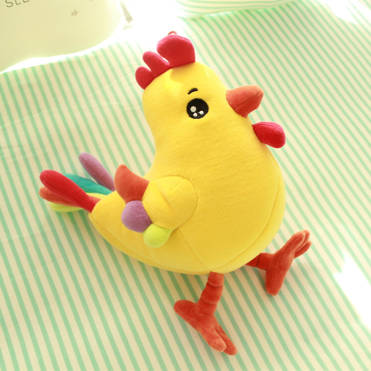 五彩小鸡毛绒玩具小鸡公仔抱枕鸡年吉祥物礼品生日礼物