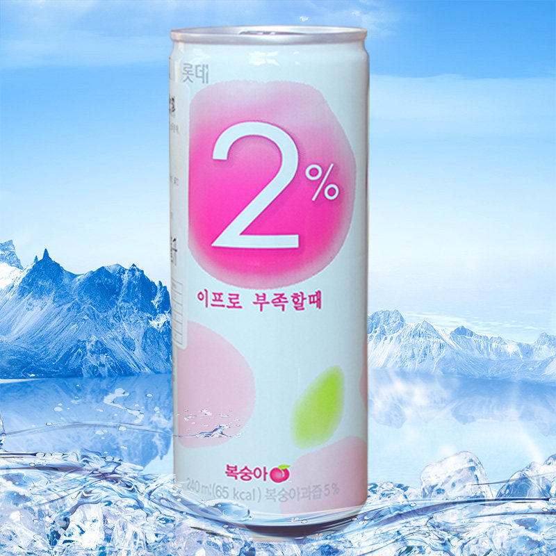 包邮 韩国进口饮料 lotte乐天2%桃汁饮料240ml*10罐 水蜜桃汁果汁